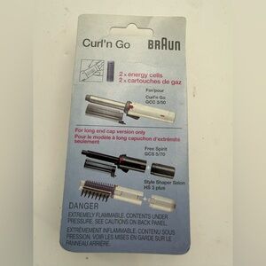 Braun Independent 2000 Energy Cells CT2 2x25ml Pack New Sealed Butane Cartridge,